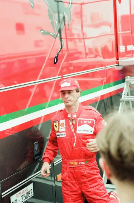 Framed Print : Eddie Irvine, Ferrari Motor Racing Driver, pictured at Qualifying session