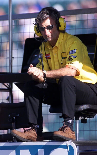 Eddie Jordan Manager Jordan Team British Grand Prix 1999 Eddie Jordan watches from