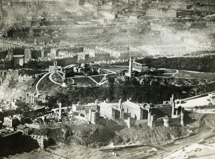 Framed Print : Edinburgh aerial of Calton Hill in 1914