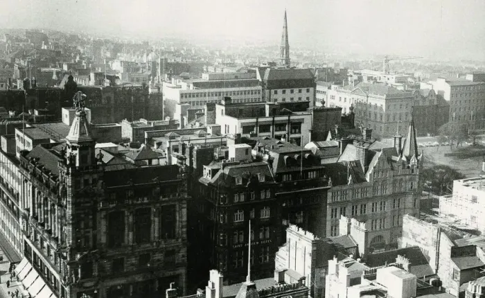 Framed Print : Edinburgh Aerial Princes Street (bottom left) 1963