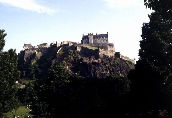 Edinburgh Castle in the capital city of Scotland circa 1975