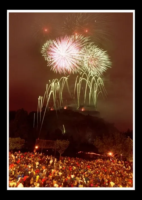 Framed Print : Edinburgh Festival Fireworks display September 1998