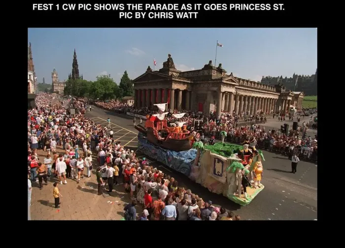 Framed Print : Edinburgh festival parade 50th year of edinburgh fdestival shows procession Framed Print : Edinburgh festival parade 50th year of edinburgh fdestival shows procession