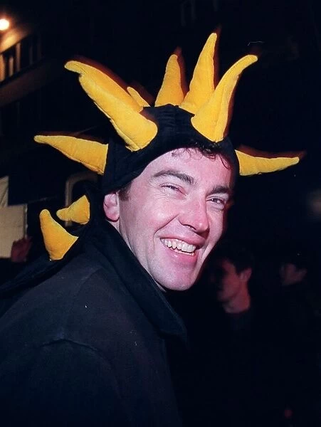 Edinburgh Hogmanay Party January 1998 man wearing funny hat