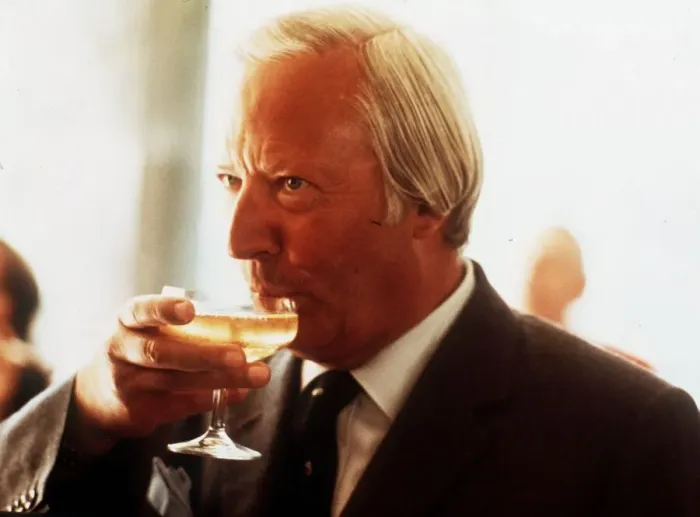 Framed Print : Edward Heath drinking a glass of wine circa 1975 Framed Print : Edward Heath drinking a glass of wine circa 1975