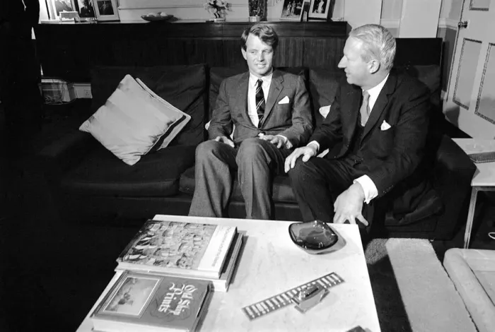 Framed Print : Edward Heath January 1967 Conservative MP at a meeting with Robert Kennedy