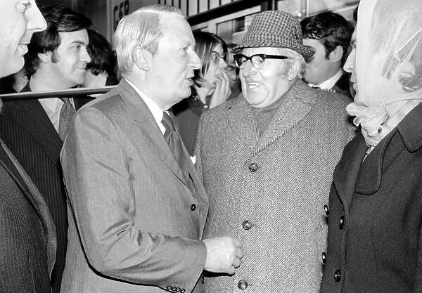 Edward Heath Prime Minister out on the hustings drumming up support for the Tory party in