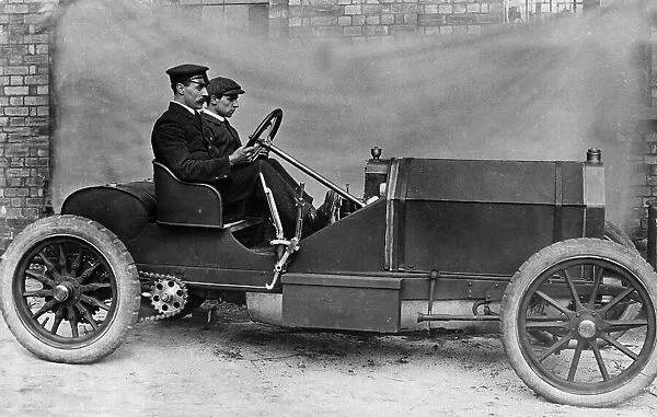 Edwardian gentleman seen here competiting in motor trials 8th June 1905