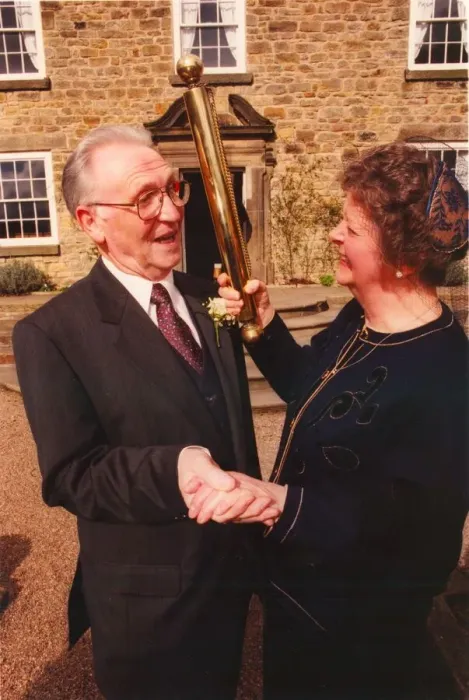 Framed Print : Elderly couples wedding. bride dressed in black dress