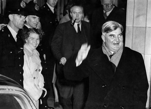 Election 1951: Aneurin Bevan leaving the Liverpool stadium after his speech