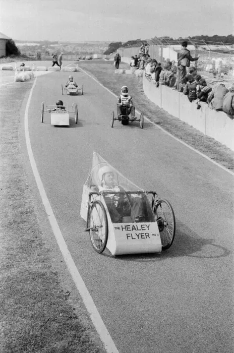 Framed Print : Electric Car Trials in England. The Lucas Electrathon race at Donington Park