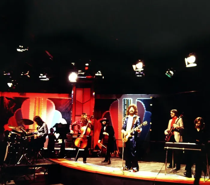 Framed Print : Electric Light Orchestra - Pop Group seen here during rehearsals for the BBC Framed Print : Electric Light Orchestra - Pop Group seen here during rehearsals for the BBC