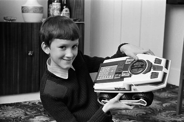Electronic childrens toys. Pictured, 11 year old Andrew with the Big trak Electronic
