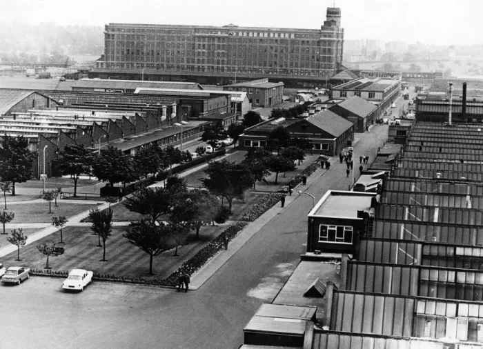 Framed Print : An elevated view showing Dunlop factory in Birmingham. July 1963 Framed Print : An elevated view showing Dunlop factory in Birmingham. July 1963