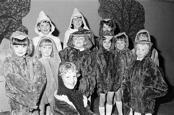 Eleven-year-old Joanne Bamforth (front) as the ugly duckling