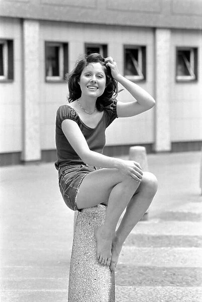 Elisabeth Sladen in the courtyard of BBC Television Centre after it was announced that