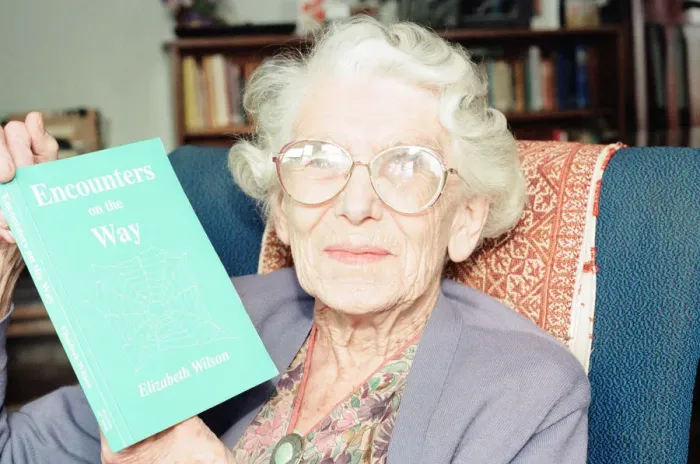 Framed Print : Elizabeth Wilson, Author with a copy of her book, Encounters on the Way, Circa 1998 Framed Print : Elizabeth Wilson, Author with a copy of her book, Encounters on the Way, Circa 1998
