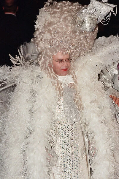 Elton John arriving at his 50th birthday party at Hammersmith Palais. 6th April 1997