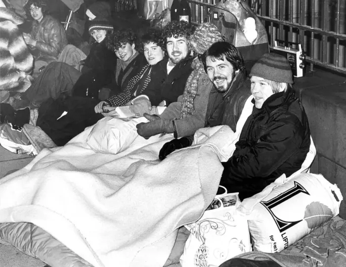 Framed Print : Elton John fans queueing outside Newcastle City Hall for tickets in sub-zero temperatures Framed Print : Elton John fans queueing outside Newcastle City Hall for tickets in sub-zero temperatures