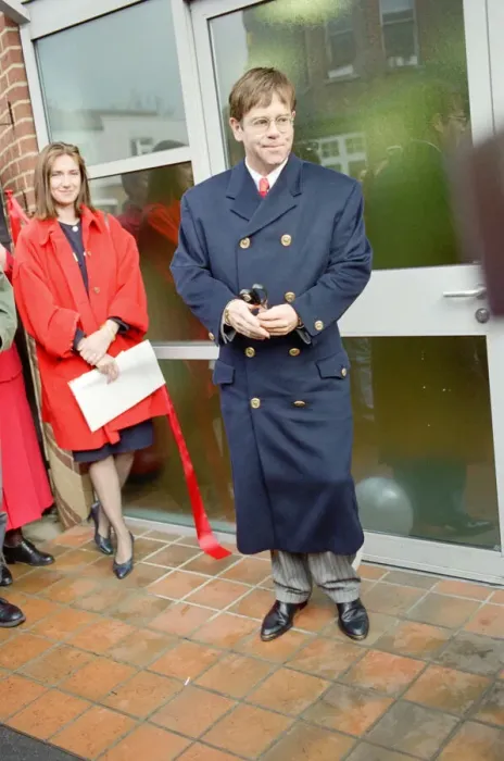Framed Print : Elton John formally opens the Department of Sexual Health of Kings Healthcare