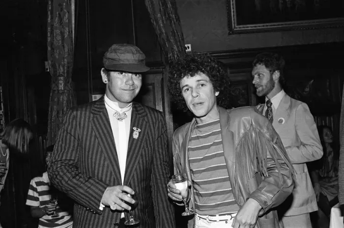 Framed Print : Elton John and Leo Sayer attending a House of Commons reception Framed Print : Elton John and Leo Sayer attending a House of Commons reception
