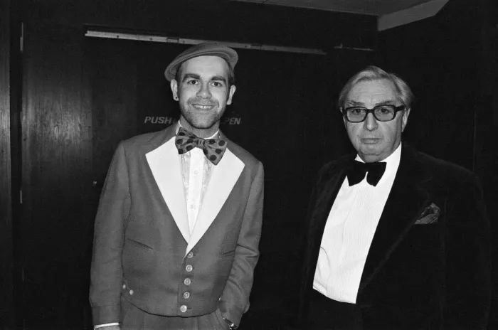 Framed Print : Elton John with Lord George Brown. Lord George Brown made the presentations at Capital Framed Print : Elton John with Lord George Brown. Lord George Brown made the presentations at Capital