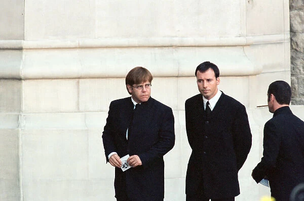 Elton John and partner David Furnish arriving at Princess Diana