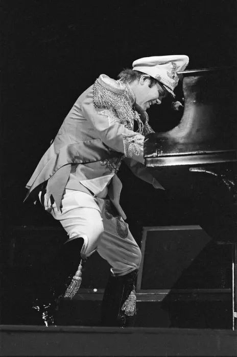 Framed Print : Elton John performing in concert at the Birmingham Odeon during his Framed Print : Elton John performing in concert at the Birmingham Odeon during his