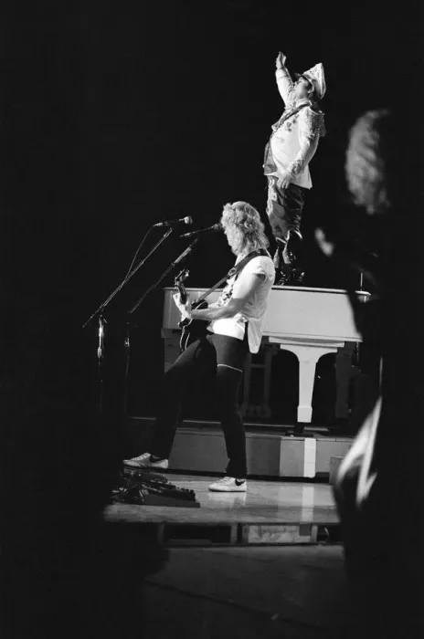 Framed Print : Elton John performing in concert during his Jump Up Tour'. 5th December 1982 Framed Print : Elton John performing in concert during his Jump Up Tour'. 5th December 1982