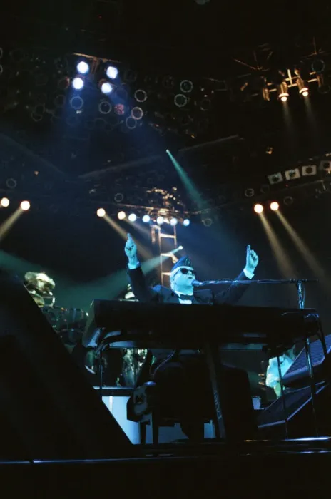 Framed Print : Elton John performing in concert in Paris during his Reg Strikes Back Tour