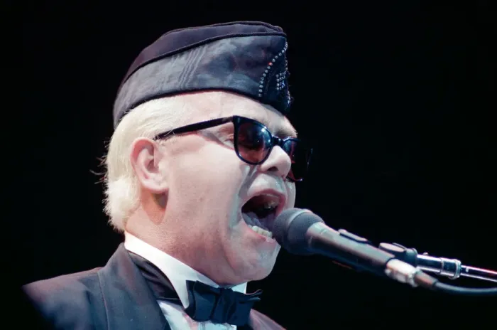 Framed Print : Elton John performing in concert in Paris during his Reg Strikes Back Tour Framed Print : Elton John performing in concert in Paris during his Reg Strikes Back Tour