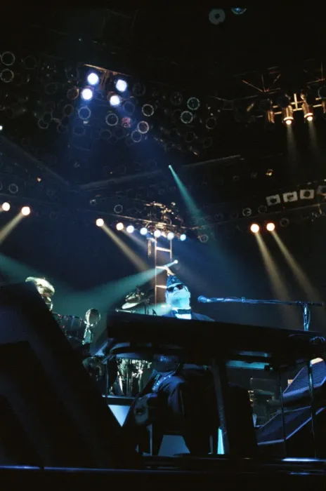 Framed Print : Elton John performing in concert in Paris during his Reg Strikes Back Tour