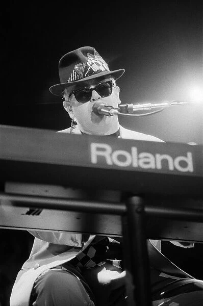 Elton John performing at the National Exhibition Centre, Birmingham