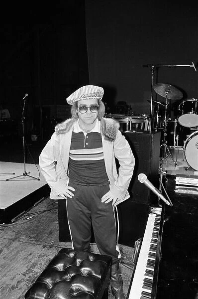 Elton John rehearsing and putting together his show which will open at the Wembley Empire