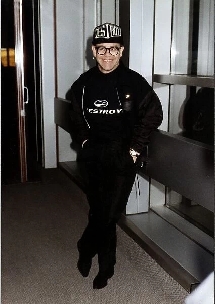 Elton John singer complete with 42 pieces of bagage leaving Heathrow for Los Angeles