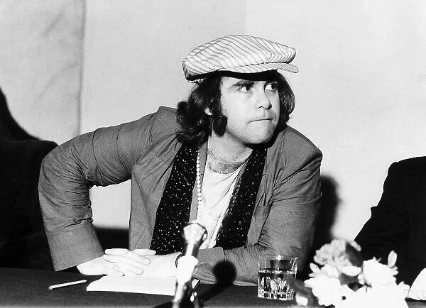 Elton John the singer after returning from his tour of Russia June 1979
