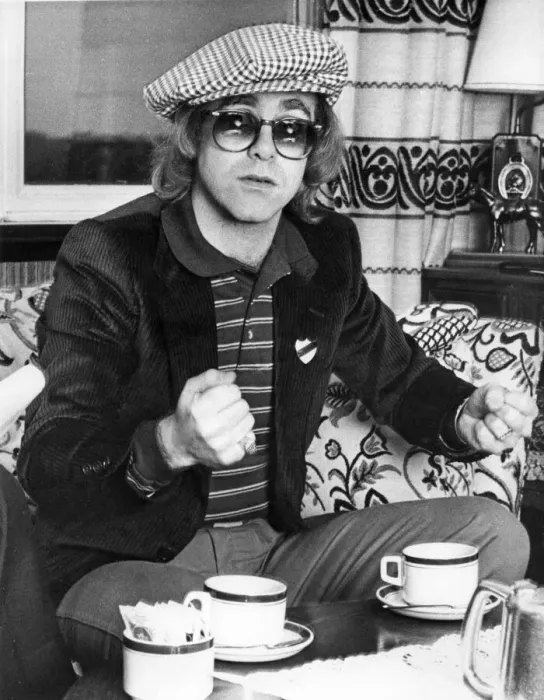 Framed Print : Elton John, singer and songwriter pictured during his interview for John Gibson