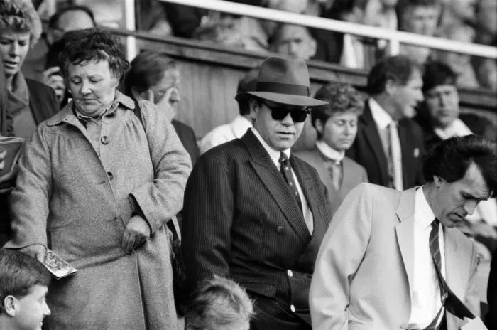 Framed Print : Elton John watching the Coventry City v Watford football match