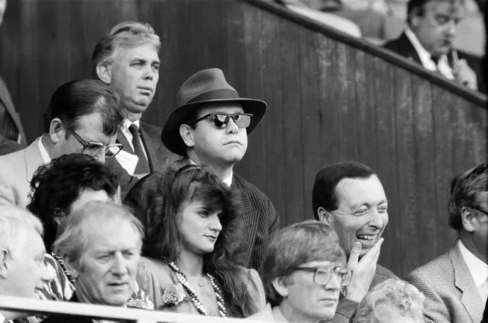 Framed Print : Elton John watching the Coventry City v Watford football match