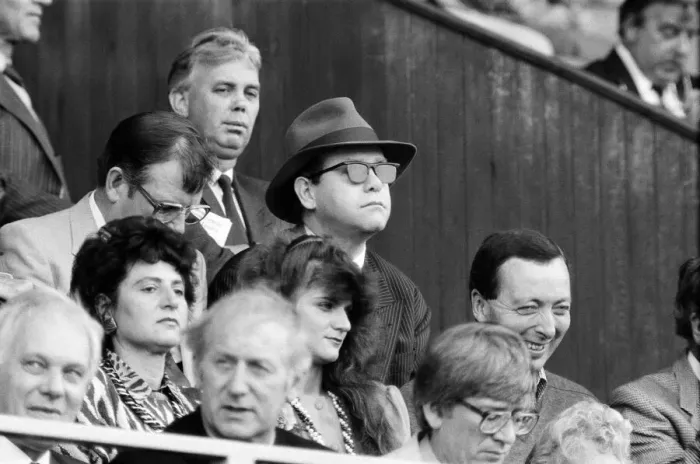 Framed Print : Elton John watching the Coventry City v Watford football match Framed Print : Elton John watching the Coventry City v Watford football match