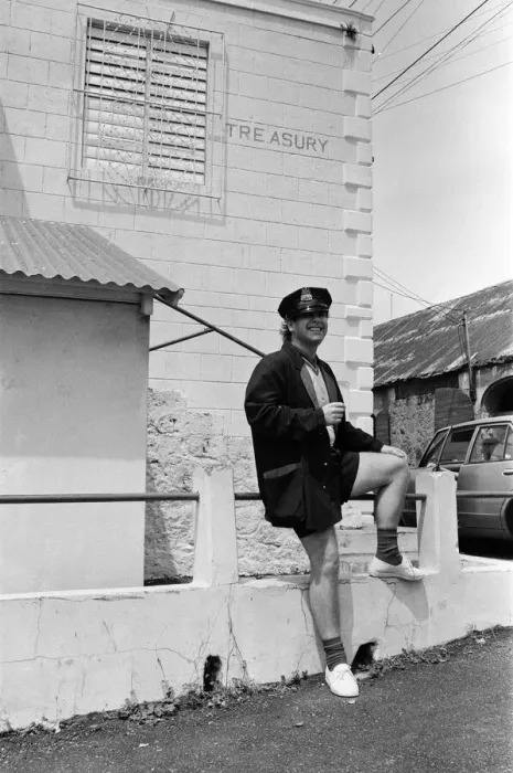 Framed Print : Elton John wearing a Watford F. C. shirt on the Caribbean island of Montserrat Framed Print : Elton John wearing a Watford F. C. shirt on the Caribbean island of Montserrat