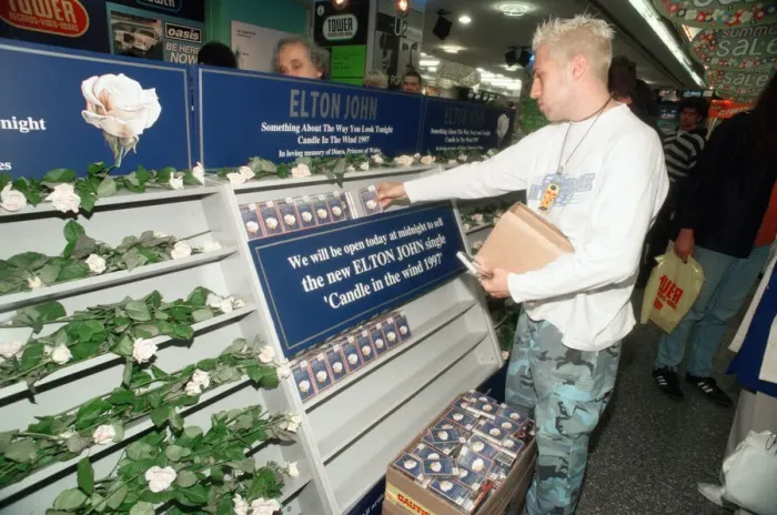 Framed Print : Elton Johns single Candle in the Wind 97'on sale at Tower Records Framed Print : Elton Johns single Candle in the Wind 97'on sale at Tower Records