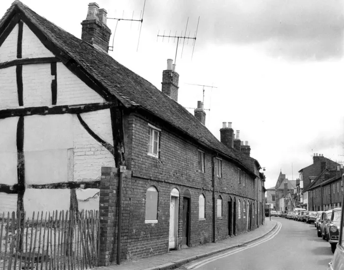 Framed Print : Part of Ely Street in Stratford-upon-Avon, will soon look almost as it did nearly 500 Framed Print : Part of Ely Street in Stratford-upon-Avon, will soon look almost as it did nearly 500