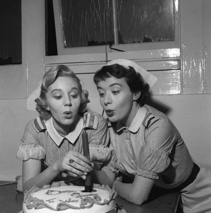 Framed Print : Emergency Ward Ten 1958 Blowing out candle Actresses Rosemary Miller Framed Print : Emergency Ward Ten 1958 Blowing out candle Actresses Rosemary Miller