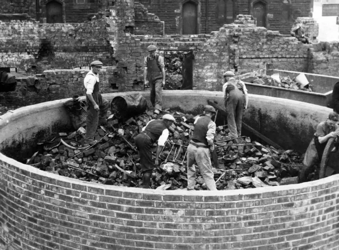 Framed Print : An Emergency Water Supply dam, which people have filled with debris such as bedsteads
