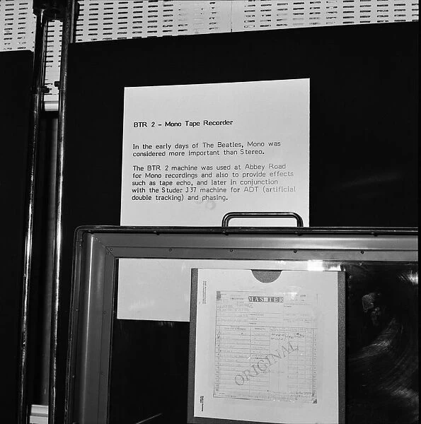 EMI Abbey Road Recording Studio Feature. Picture shows a 1960s original BASF master