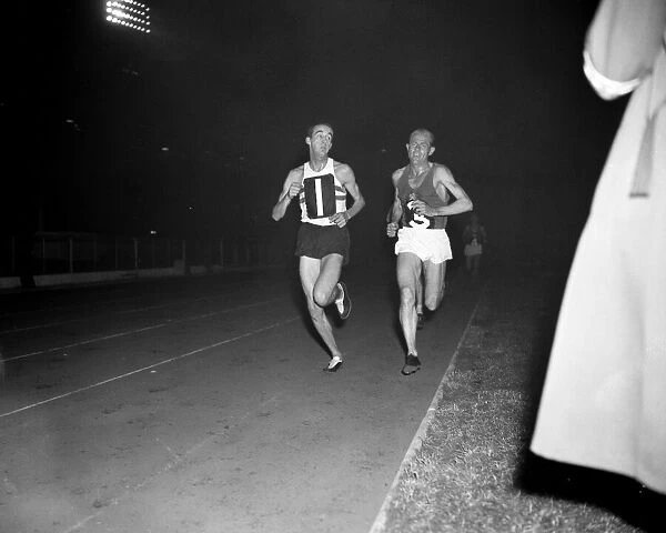Emil Zatopek, 10, 000 metres London v Prague held at White City. 12th October 1955
