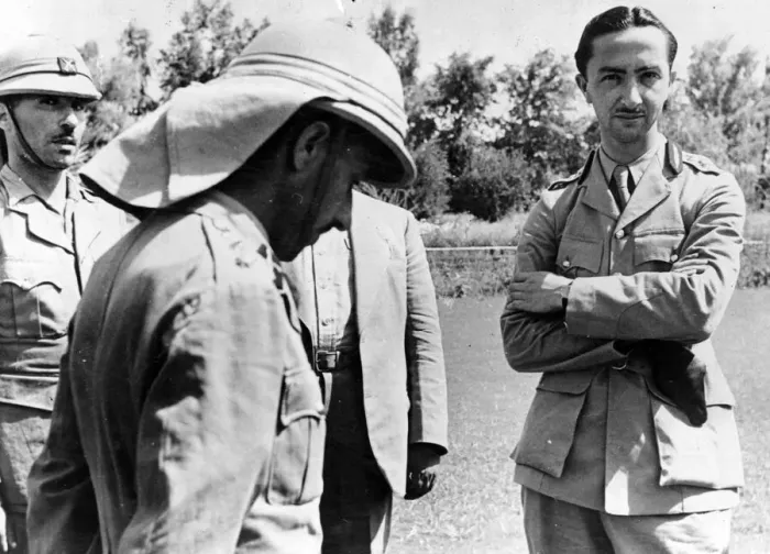 Framed Print : Emir Abdul Ilah, before he left for Fallujah, chatting to Iraqi officers. Circa June 1941 Framed Print : Emir Abdul Ilah, before he left for Fallujah, chatting to Iraqi officers. Circa June 1941