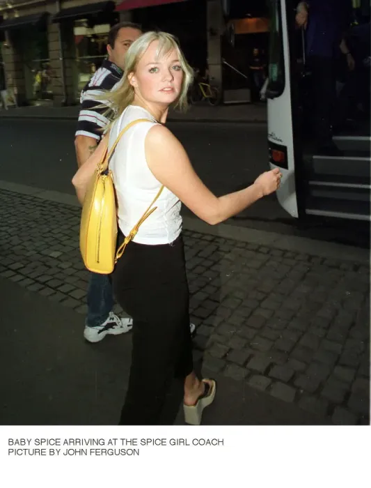 Framed Print : Emma Bunton Baby Spice on tour in Oslo Norway May 1998 with the Spice Girls as news
