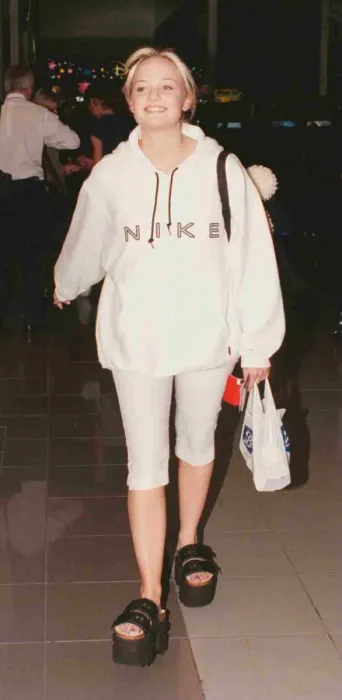 Framed Print : Emma of Spice girls leaves Heathrow for Paris 1997 Framed Print : Emma of Spice girls leaves Heathrow for Paris 1997